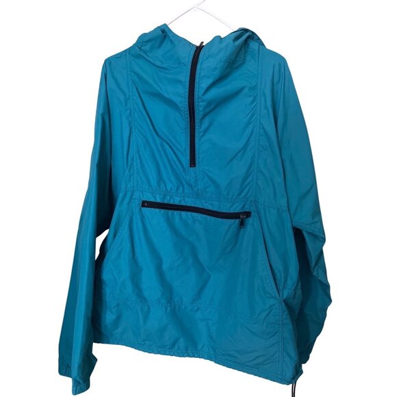 L.L. Bean Mens Teal Pullover Windbreaker Jacket XL Lightweight Nylon Hooded - Picture 1 of 11